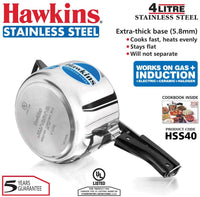 Thumbnail for Hawkins 4 Litre Stainless Steel Pressure Cooker (Gas + Induction + Electric)