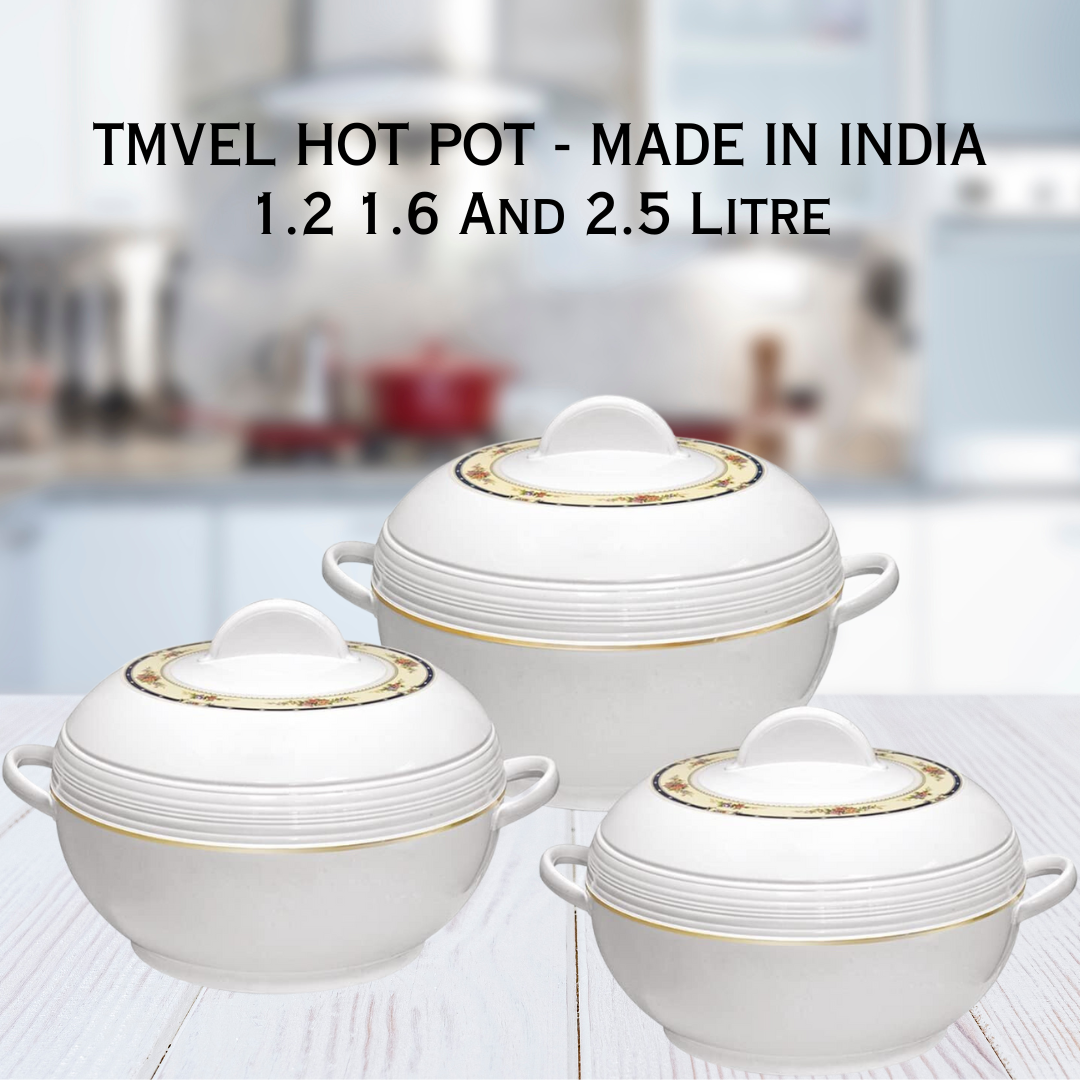 Tmvel Ambiente Insulated Casserole Hot Pot Casserole, 1.2 1.6 And 2.5 Litre