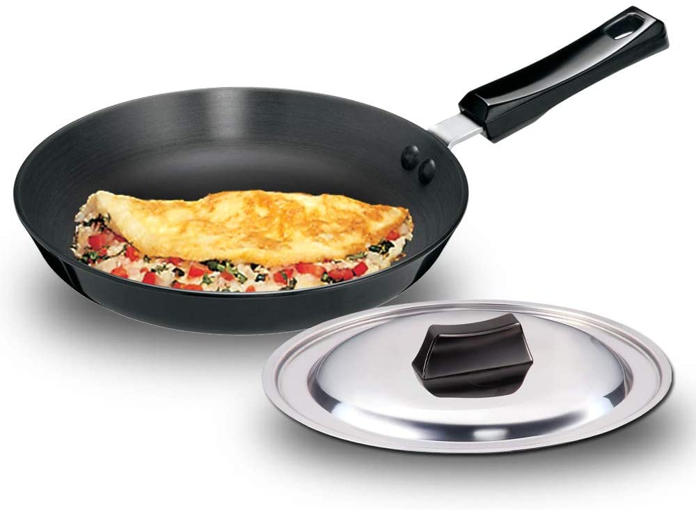 Futura Hard Anodised Frying Pan with Steel Lid, 25cm - Fry Pan