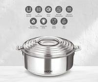 Thumbnail for Milton Galaxia Insulated Stainless Steel Casserole, Thermal Serving Bowl, Keeps Food Hot & Cold for Long Hours, Food Grade, Elegant Hot Pot Food Warmer/Cooler, Silver