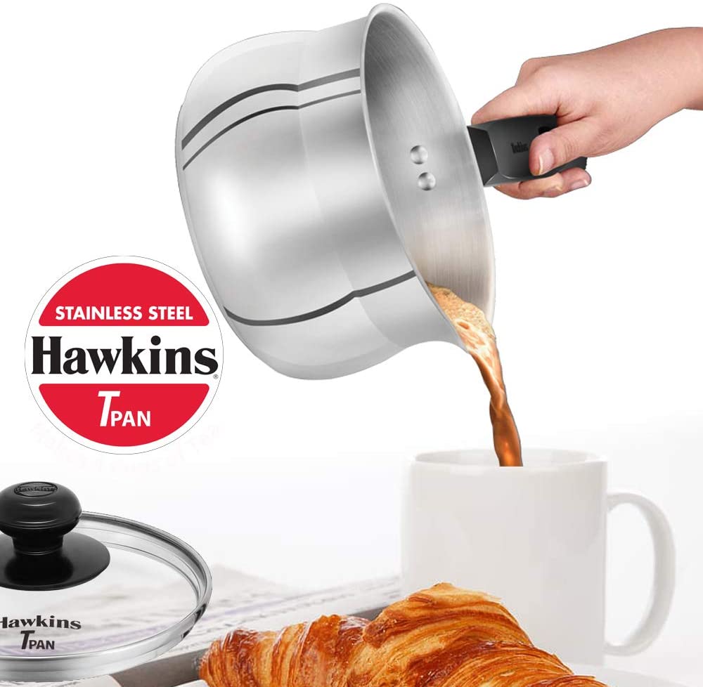 Hawkins Tpan Stainless Steel saucepan Tea Pan, with Lid, 1.5 Liters