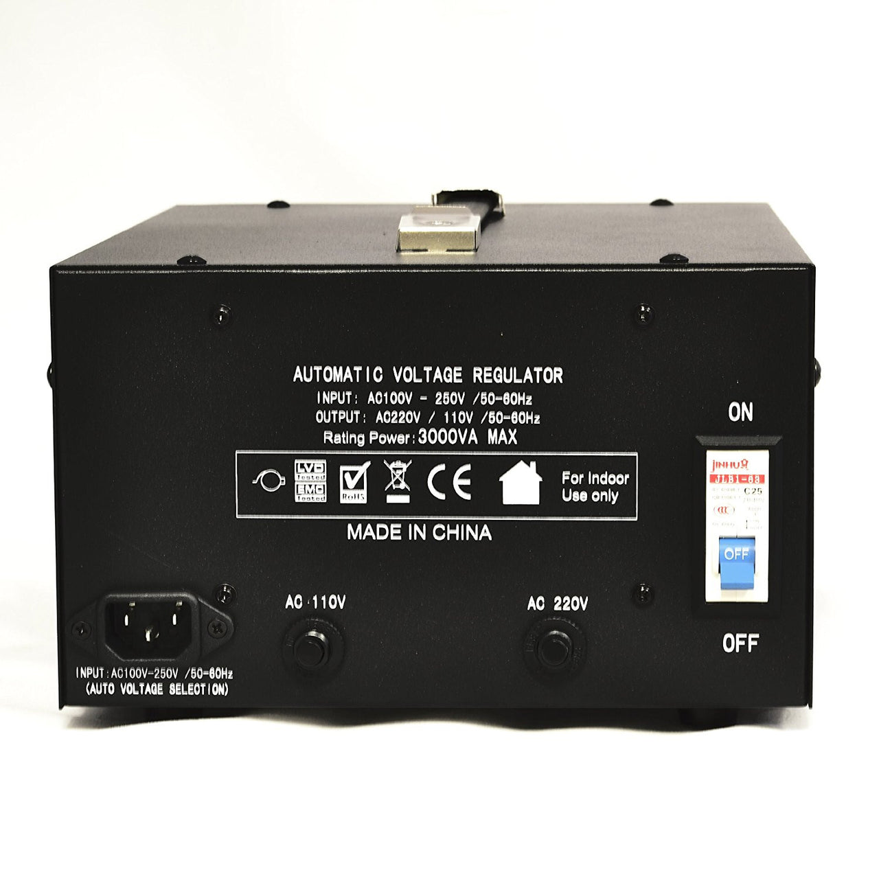 3000 Watt Voltage Regulator Transformer - Detachable Cord - Circuit Breaker - Popularelectronics.com