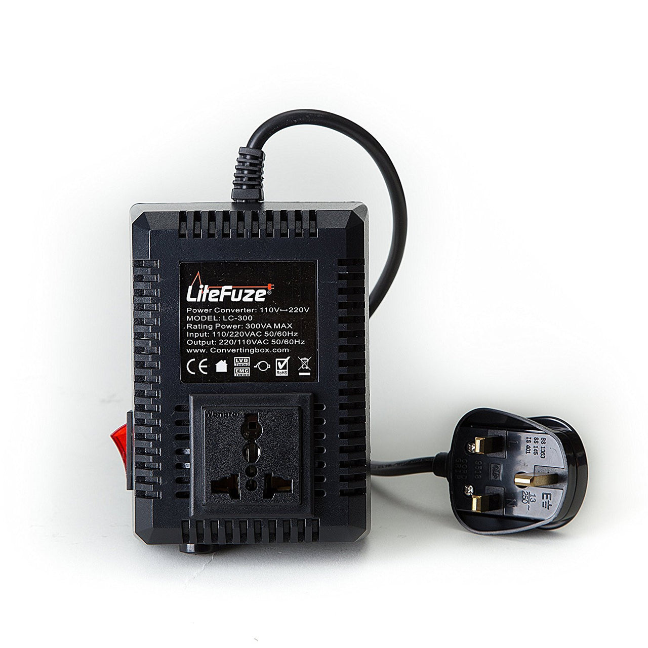 LiteFuze 300 Watts Voltage Converter Transformer Step UP/Down - Popularelectronics.com