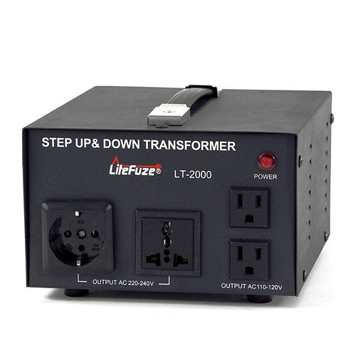 LiteFuze LT-2000 2000 Watt Smart Voltage Converter Transformer - Popularelectronics.com