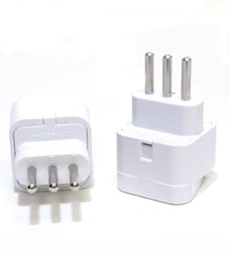 Universal Grounded Travel Plug Adapter For Italy, Uruguay (Type L) - Popularelectronics.com