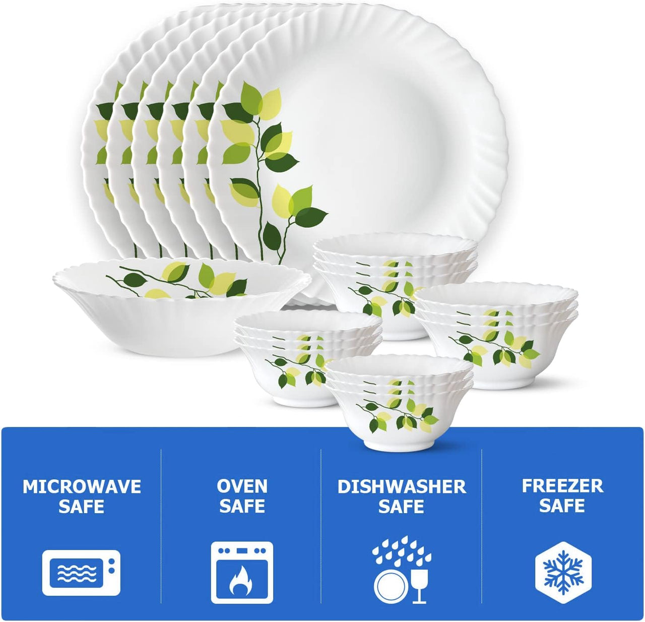 Borosil Gourmet Dinnerware Set Dinner Plates and Bowls Sets