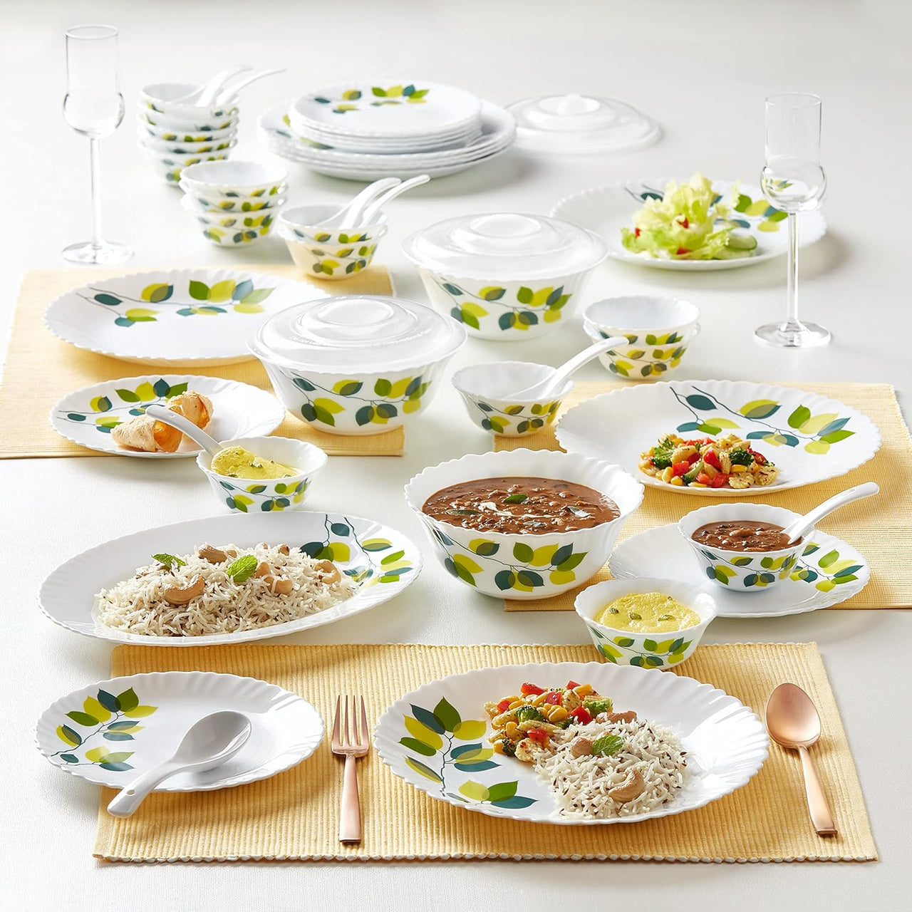 Borosil Gourmet Dinnerware Set Dinner Plates and Bowls Sets