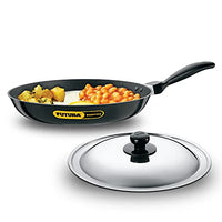 Thumbnail for Futura 12-Inch Non-Stick Indian Frying Pan – 3.25mm with Stainless Steel Lid (NF30S)