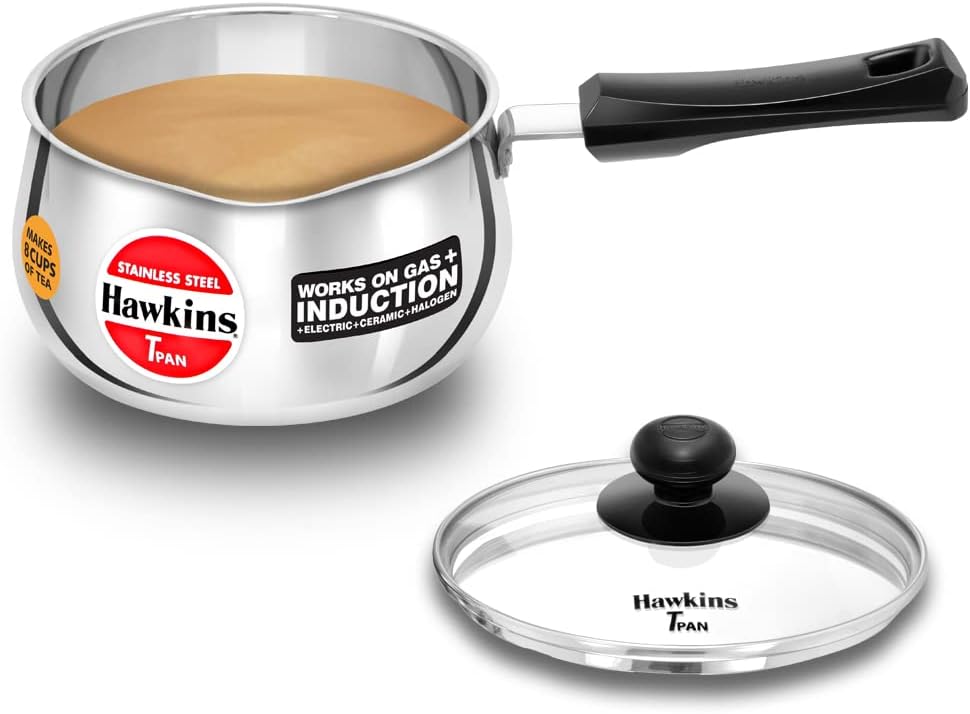 Premium 2 Litre Stainless Steel Induction Saucepan with Glass Lid - Hawkins SST20G