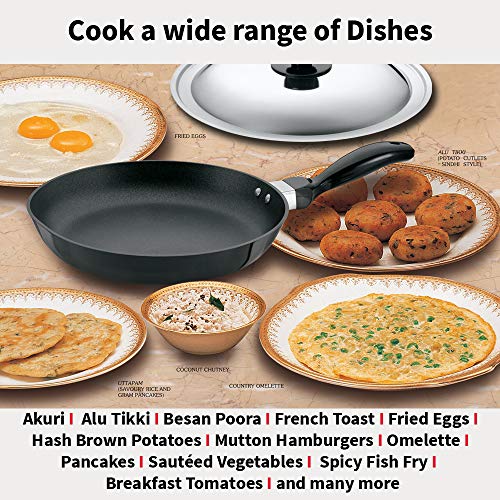 Futura 12-Inch Non-Stick Indian Frying Pan – 3.25mm with Stainless Steel Lid (NF30S)