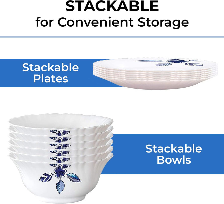 Borosil Gourmet Dinnerware Set Dinner Plates and Bowls Sets