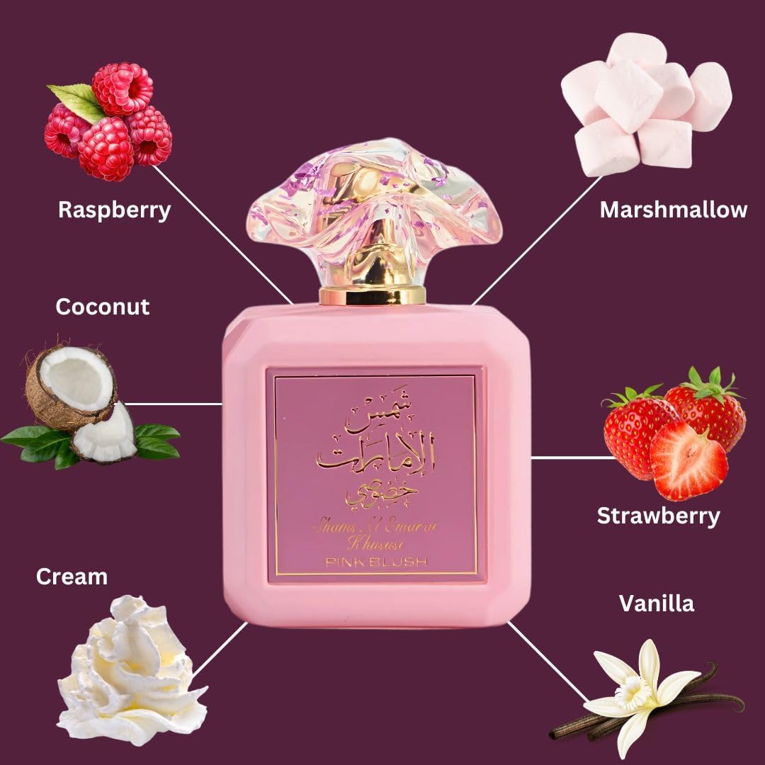 Pink Blush Shams Al Emarat Khususi (100ml) - Sweet Marshmallow & Strawberry Perfume