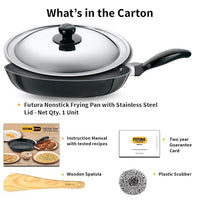Thumbnail for Futura 10-Inch Non-Stick Fry Pan with Lid – 1.5L Stainless Steel Cooking Pan (NF26S)