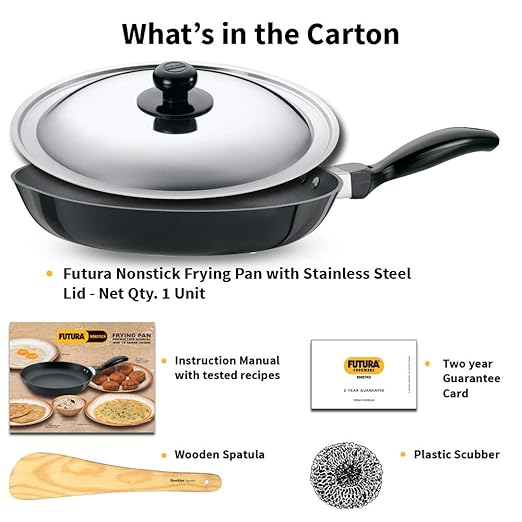 Futura 10-Inch Non-Stick Fry Pan with Lid – 1.5L Stainless Steel Cooking Pan (NF26S)
