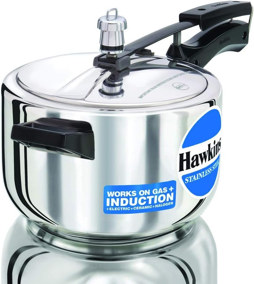 Hawkins 8-Liter Stainless Steel Pressure Cooker (Gas + Induction + Electric)