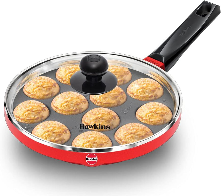 Shop the Hawkins Nonstick Appe Pan with Glass Lid - 12 Cups, 22 cm Diameter (Black)