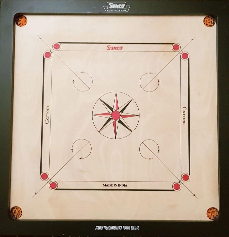 Surco Classic Kids Size Carrom Board with Coins and Striker, 4mm