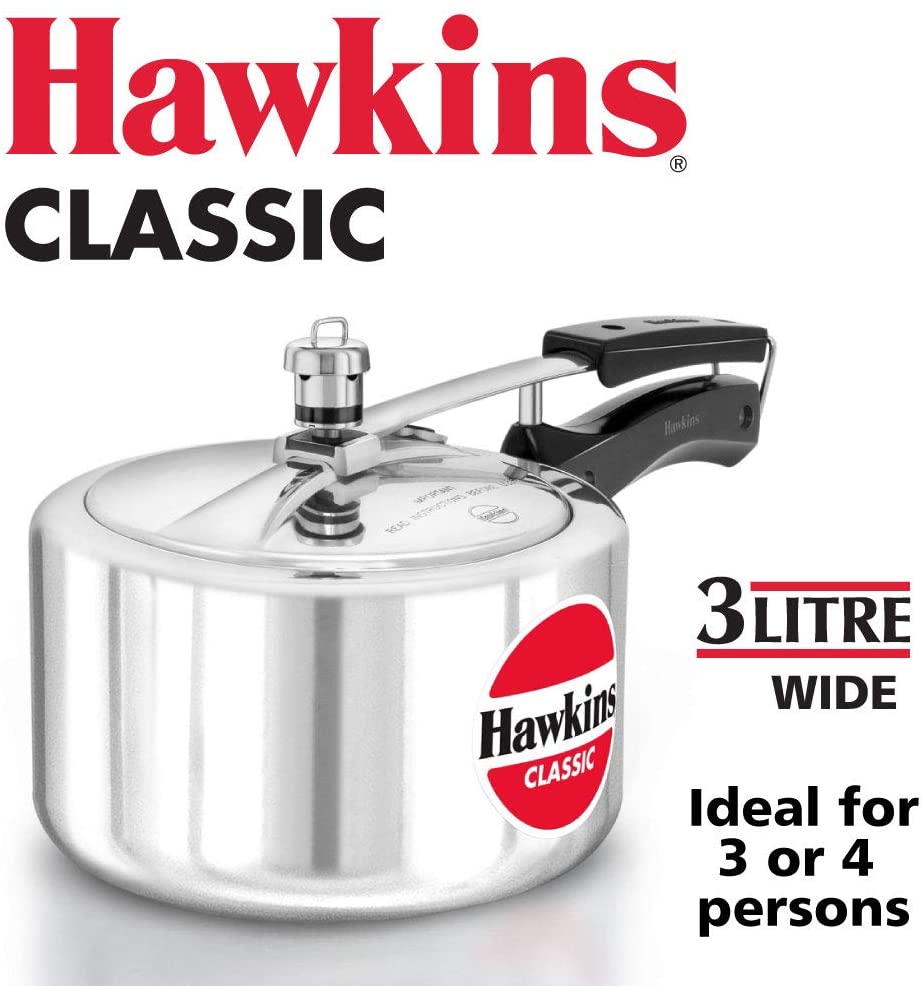HAWKIN Classic 3-Liter Wide Mouth Aluminum Pressure Cooker