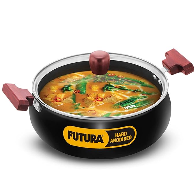 Futura 5L Biryani Handi Stock Pot Non-Stick Cook n Serve Pan by Hawkins ACH50G
