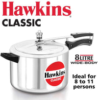 Thumbnail for HAWKIN Classic 8-Liter Wide Body Aluminum Pressure Cooker