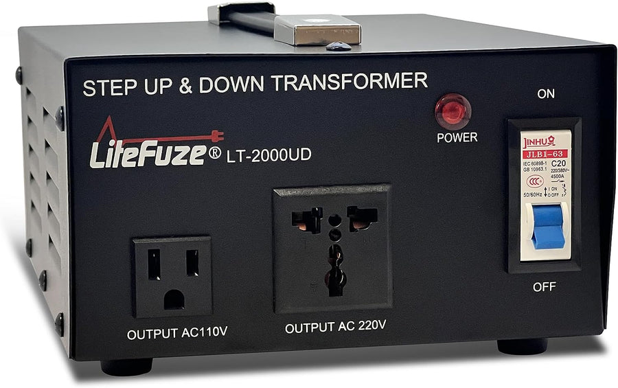 2000 Watt Voltage Converter Transformer - Dual Circuit Breaker Protection