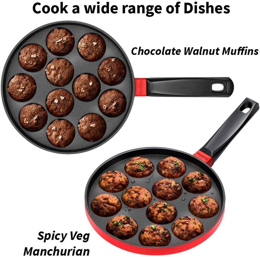 Shop the Hawkins Nonstick Appe Pan with Glass Lid - 12 Cups, 22 cm Diameter (Black)