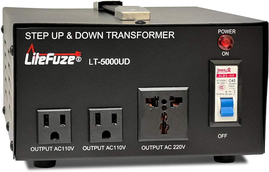 5000 Watt Voltage Converter Transformer - Dual Circuit Breaker Protection