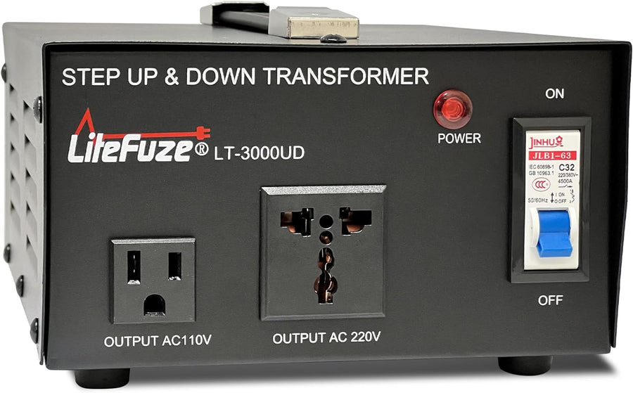 3000 Watt Voltage Converter Transformer - Dual Circuit Breaker Protection