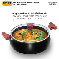 Thumbnail for Futura 5L Biryani Handi Stock Pot Non-Stick Cook n Serve Pan by Hawkins ACH50G