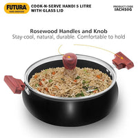 Thumbnail for Futura 5L Biryani Handi Stock Pot Non-Stick Cook n Serve Pan by Hawkins ACH50G
