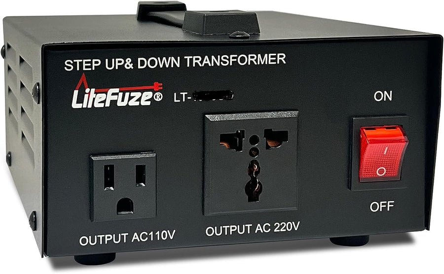 1000 Watt Voltage Converter Transformer - Dual Circuit Breaker Protection 1000