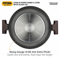 Thumbnail for Futura 5L Biryani Handi Stock Pot Non-Stick Cook n Serve Pan by Hawkins ACH50G