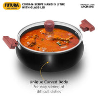 Thumbnail for Futura 5L Biryani Handi Stock Pot Non-Stick Cook n Serve Pan by Hawkins ACH50G