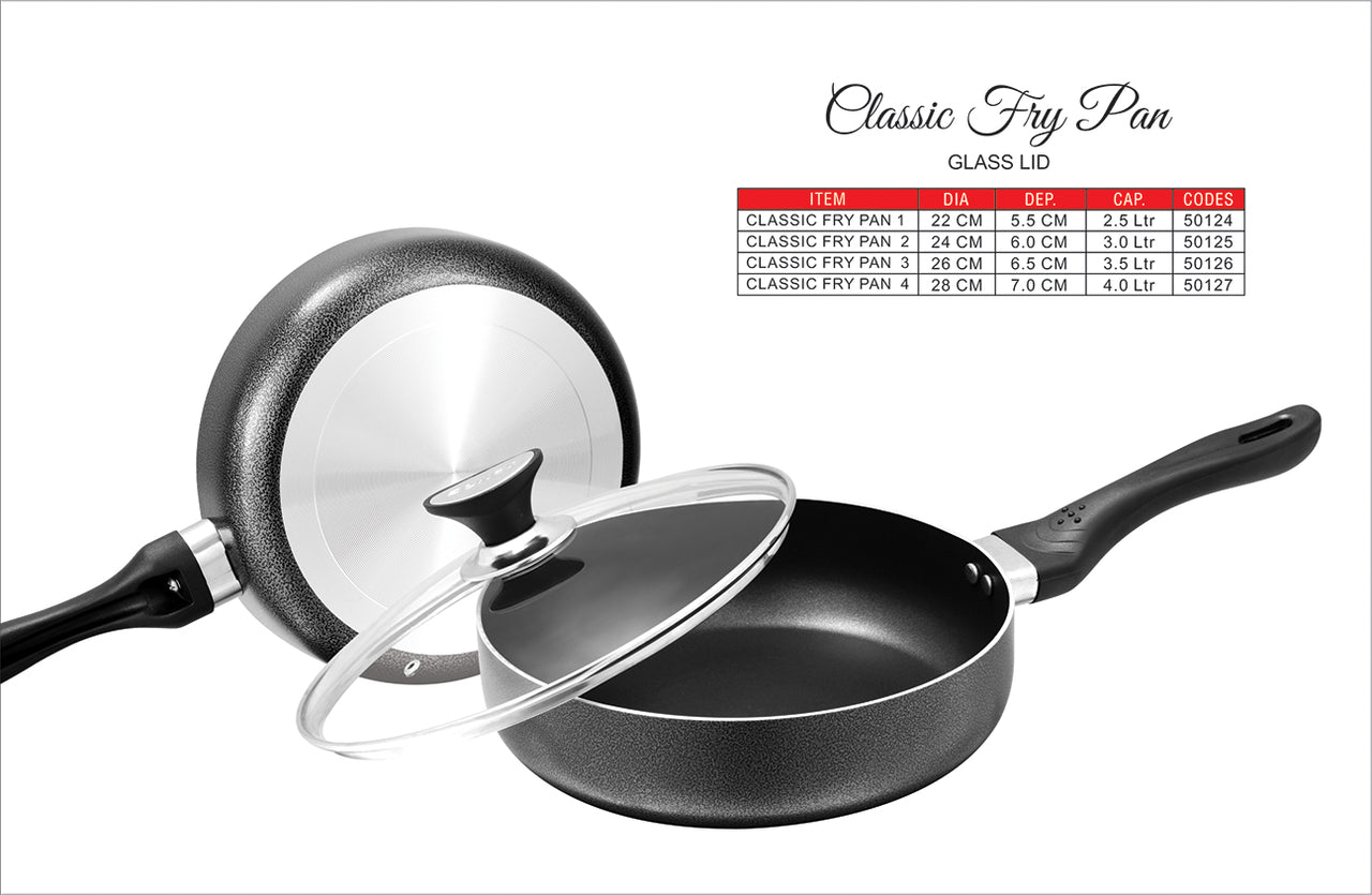 Tmvel Sonex Classic Frypan- Glass Lid - Non Stick