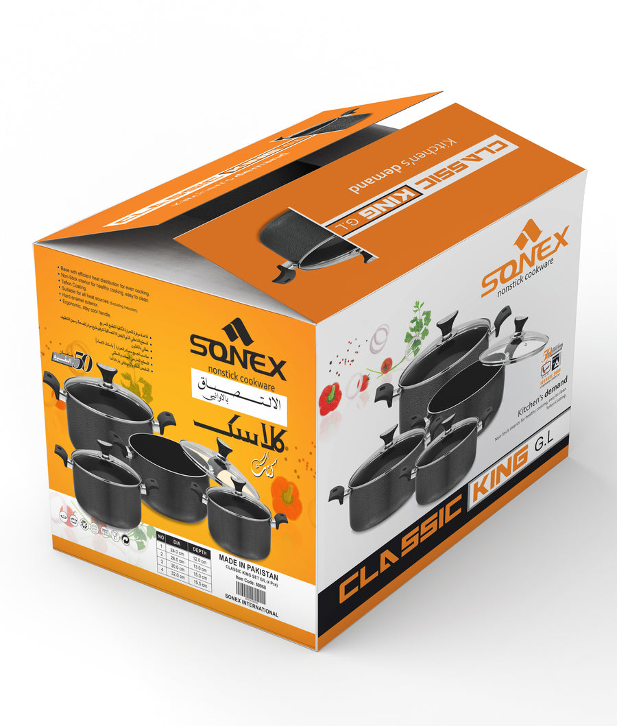 Tmvel Sonex Classic King Set - Glass Lid  - Nonstick