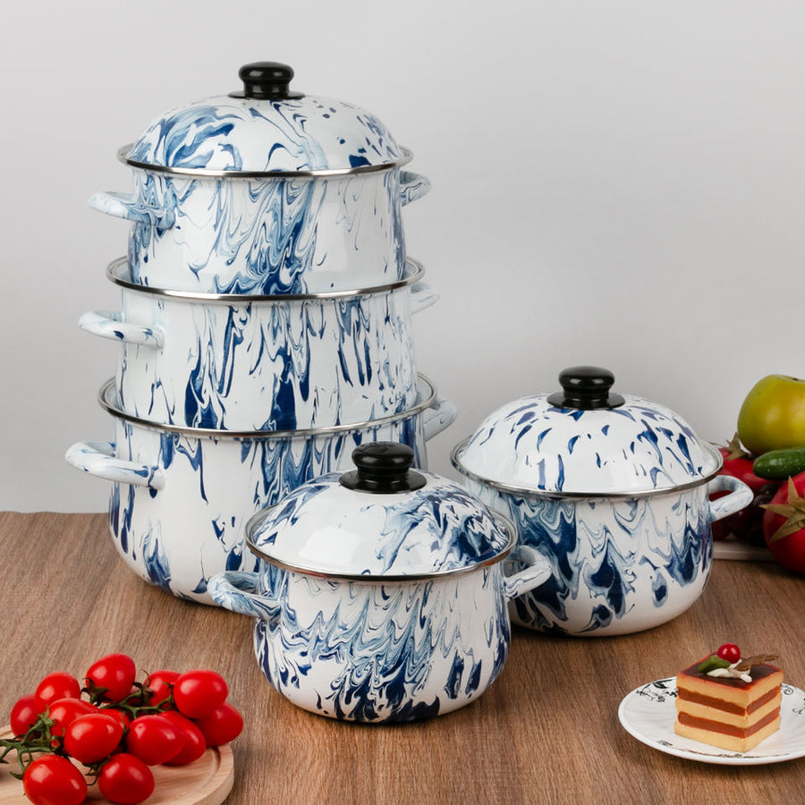 Enamel Casserole Cookware Collection: 5 Pot Sizes to Suit Every Need