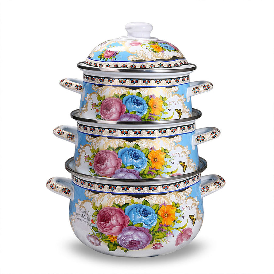 Enamel Casserole Cookware Collection: 5 Pot Sizes to Suit Every Need