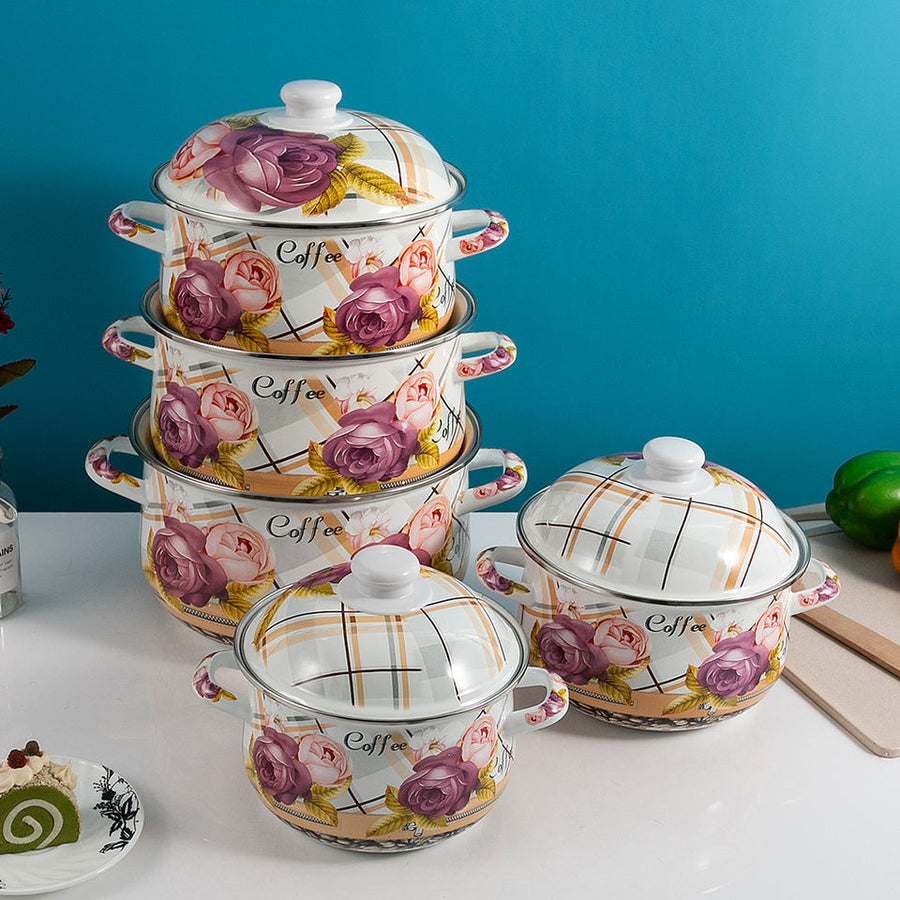 Enamel Casserole Cookware Collection: 5 Pot Sizes to Suit Every Need