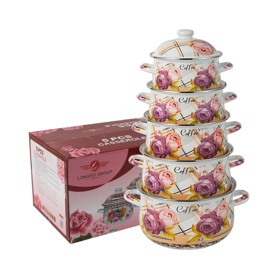 Enamel Casserole Cookware Collection: 5 Pot Sizes to Suit Every Need