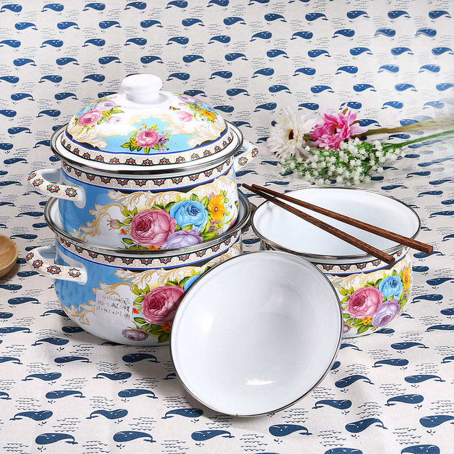 Enamel Casserole Cookware Collection: 5 Pot Sizes to Suit Every Need