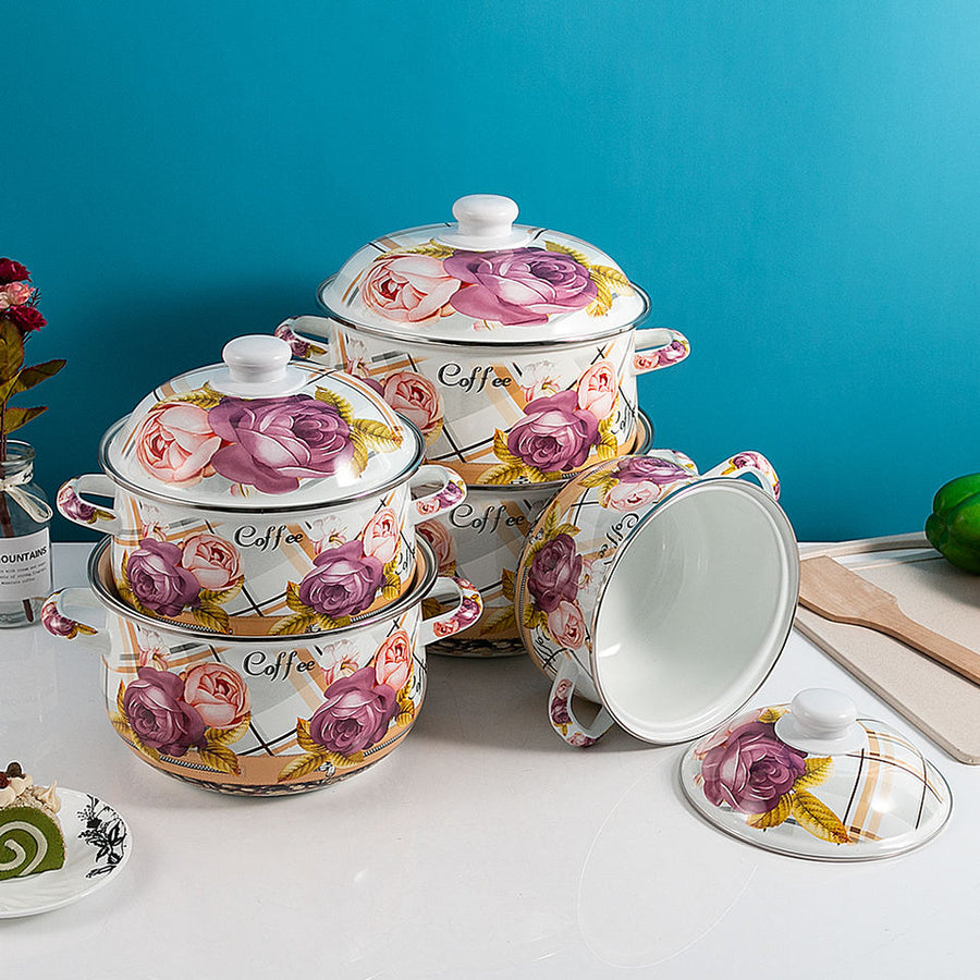 Enamel Casserole Cookware Collection: 5 Pot Sizes to Suit Every Need