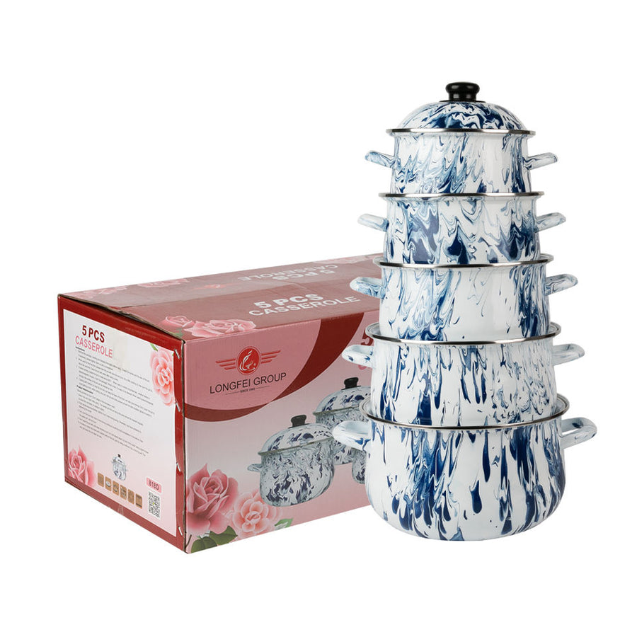 Enamel Casserole Cookware Collection: 5 Pot Sizes to Suit Every Need