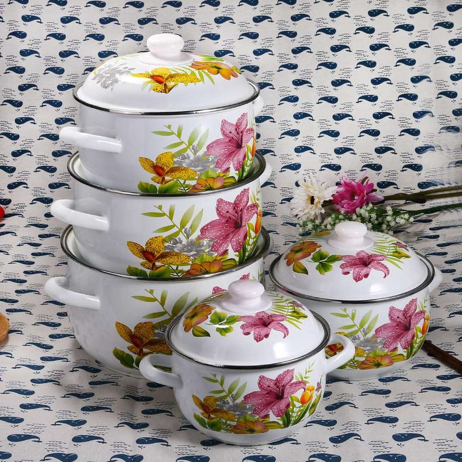 Enamel Casserole Cookware Collection: 5 Pot Sizes to Suit Every Need