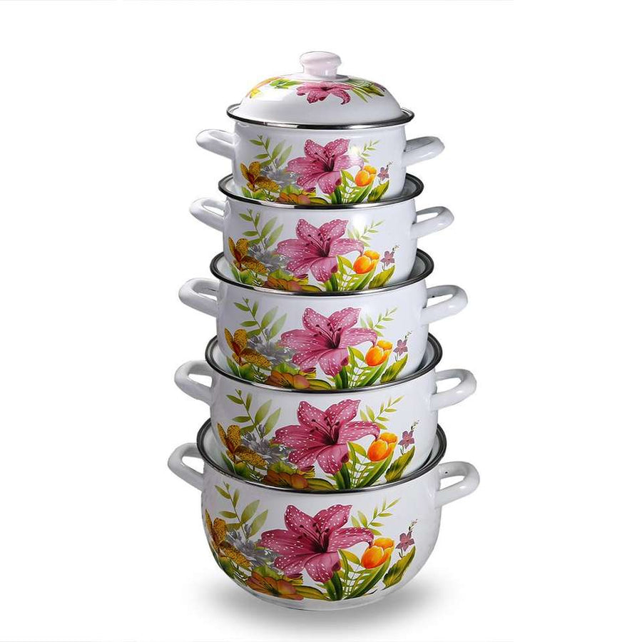 Enamel Casserole Cookware Collection: 5 Pot Sizes to Suit Every Need