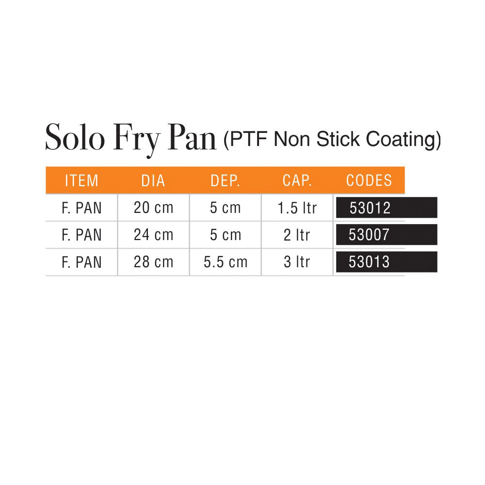 Sonex Solo Fry Pan – Die Cast Aluminum Cookware with PTF Non Stick Coating