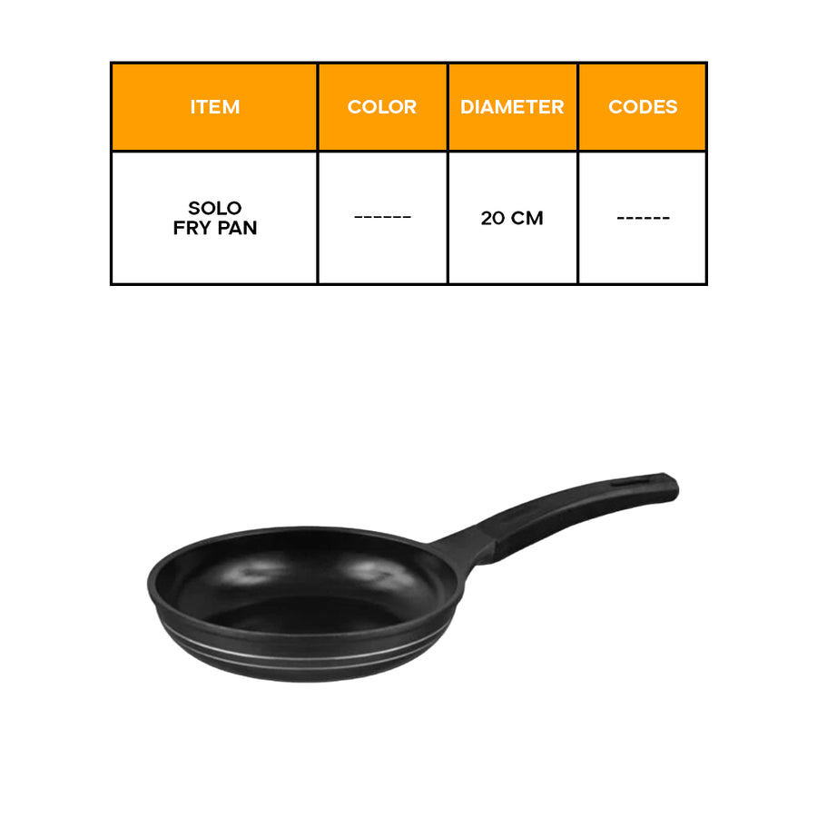 Sonex Solo Fry Pan – Die Cast Aluminum Cookware with PTF Non Stick Coating