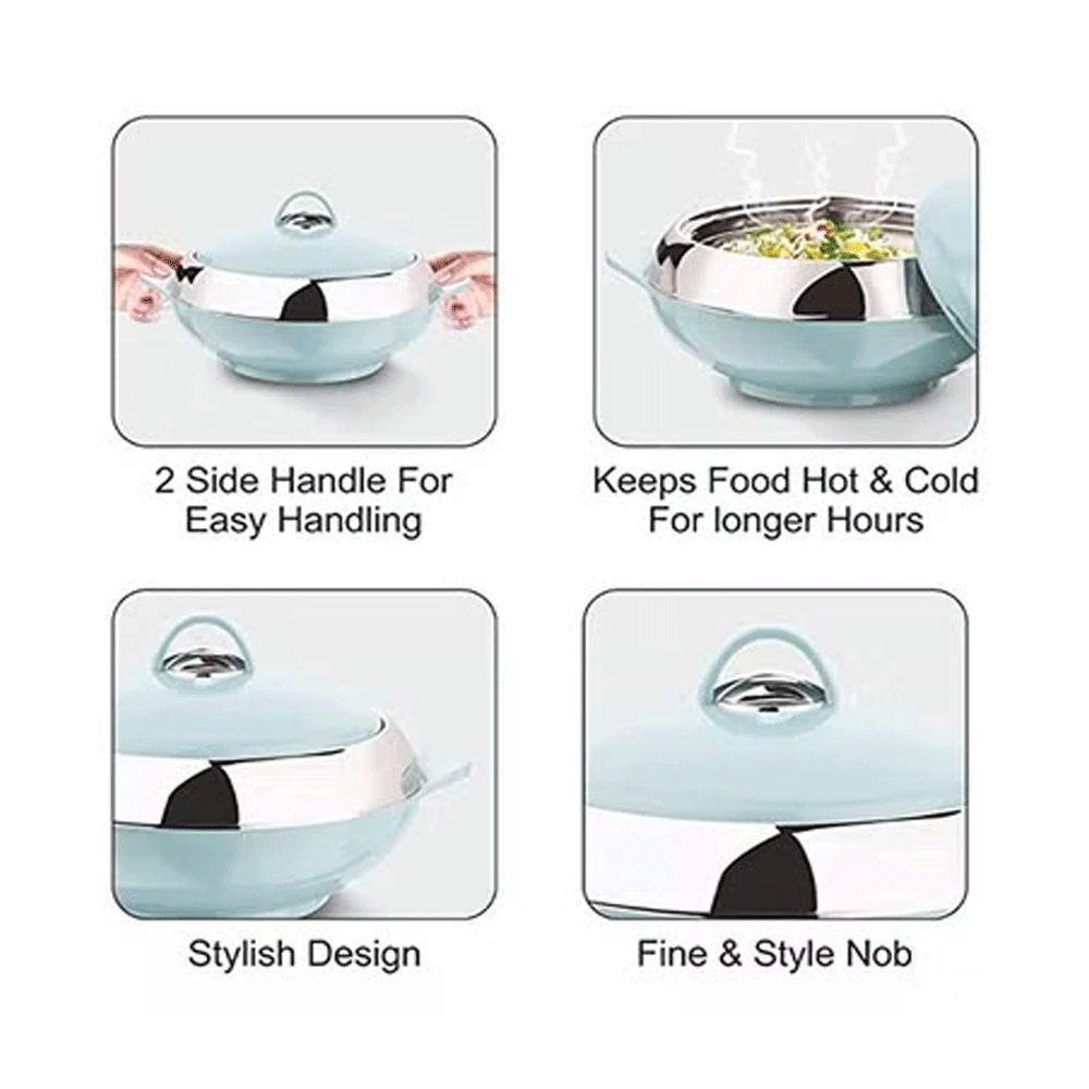 Tmvel Crescent Insulated Casserole Hot Pot - Insulated Serving Bowl With Lid - Food Warmer - 3 pcs Set