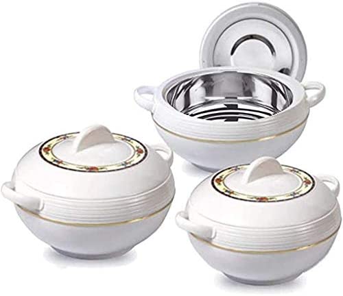 Tmvel Ambient Insulated Casserole Hot Pot Set: Keep Food Warm for Hours - 3 Pieces (1.6L, 2.5L, 3.5L)