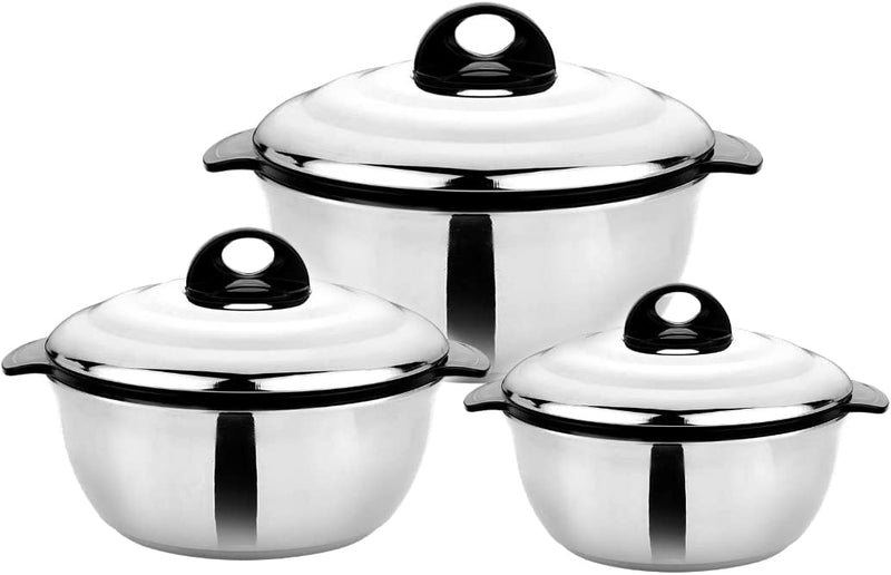 Tmvel Insulated Stainless Steel Casserole with Lid, Hot Pot Food Warmer/Cooler -Thermal Soup/Salad Serving Bowl 1600,2500,3500 ML