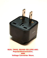 Thumbnail for Tmvel Universal International Power Adapter Plug Tip Converter - Convert Europe, EU/UK/CN/AU To USA - Great for Cell Phone Charger - Not Converter